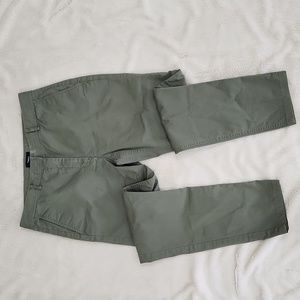 Theory Olive Green Sage Green Gray Boyfriend Casual Twill Pants | Women's Size 6